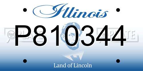 P810344 Illinois License Plate
