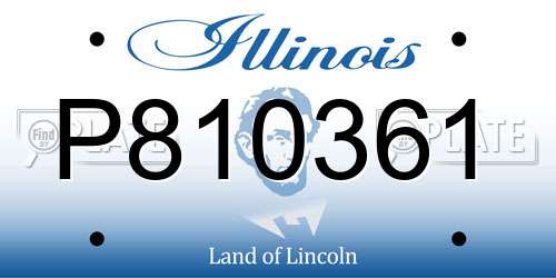 P810361 Illinois License Plate