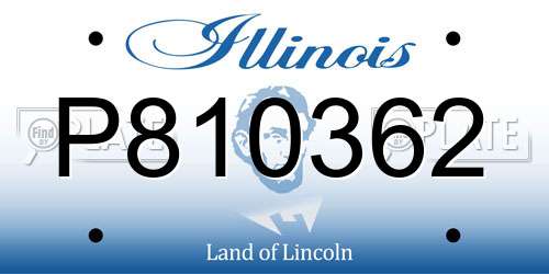 P810362 Illinois License Plate