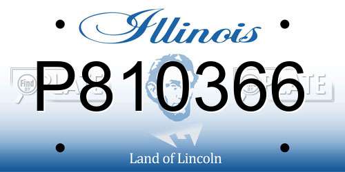 P810366 Illinois License Plate
