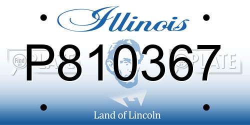P810367 Illinois License Plate