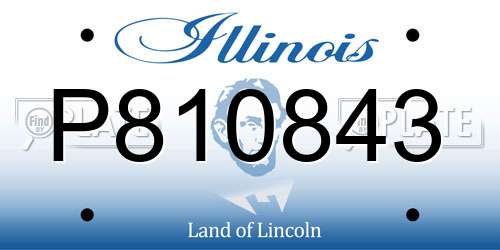 P810843 Illinois License Plate