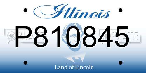 P810845 Illinois License Plate