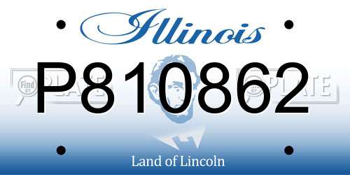 P810862 Illinois License Plate