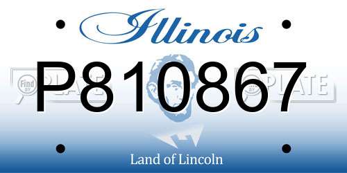 P810867 Illinois License Plate