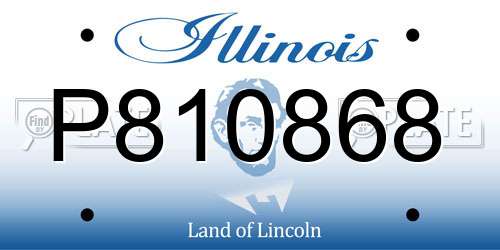 P810868 Illinois License Plate
