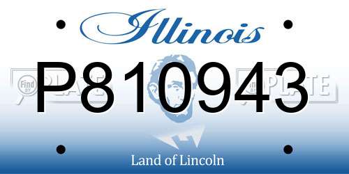P810943 Illinois License Plate