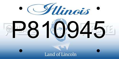 P810945 Illinois License Plate
