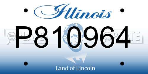 P810964 Illinois License Plate