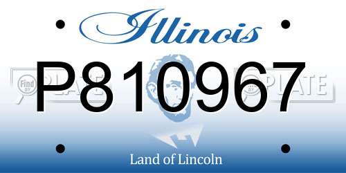 P810967 Illinois License Plate