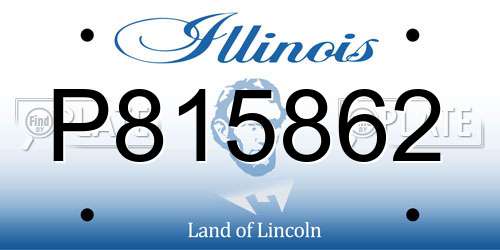 P815862 Illinois License Plate