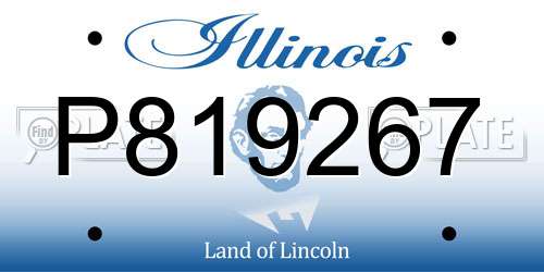 P819267 Illinois License Plate