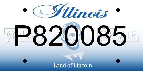 P820085 Illinois License Plate