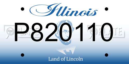 P820110 Illinois License Plate