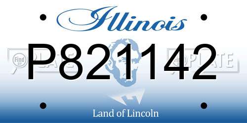 P821142 Illinois License Plate