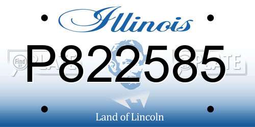 P822585 Illinois License Plate