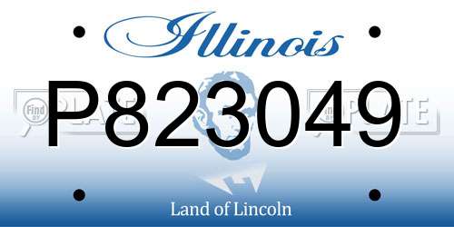 P823049 Illinois License Plate