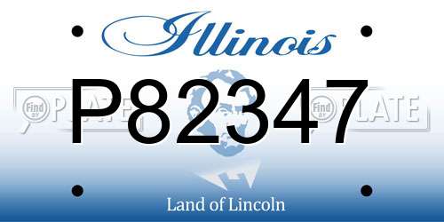 P82347 Illinois License Plate