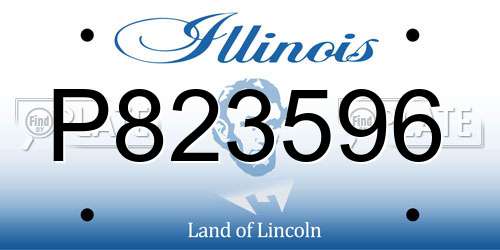 P823596 Illinois License Plate