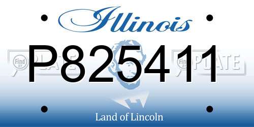 P825411 Illinois License Plate