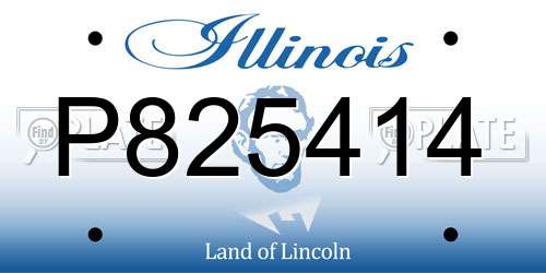 P825414 Illinois License Plate