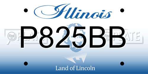 P825BB Illinois License Plate