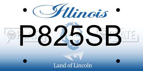P825SB Illinois License Plate