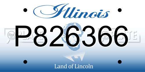 P826366 Illinois License Plate