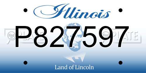 P827597 Illinois License Plate