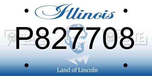 P827708 Illinois License Plate