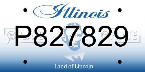 P827829 Illinois License Plate