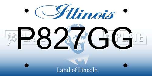 P827GG Illinois License Plate
