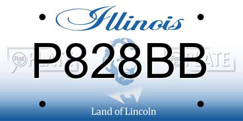 P828BB Illinois License Plate