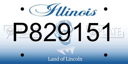 P829151 Illinois License Plate