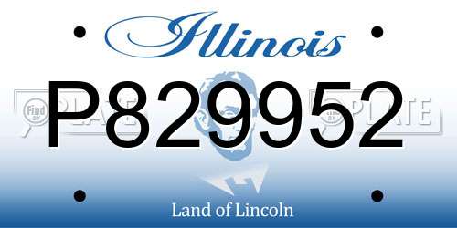 P829952 Illinois License Plate