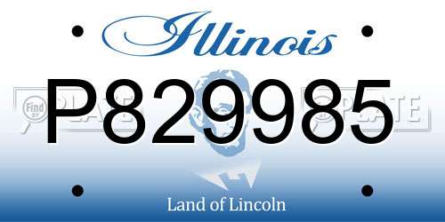P829985 Illinois License Plate