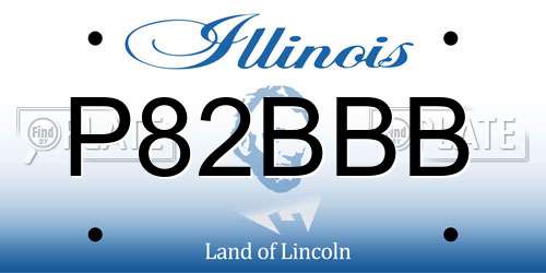 P82BBB Illinois License Plate