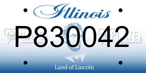 P830042 Illinois License Plate