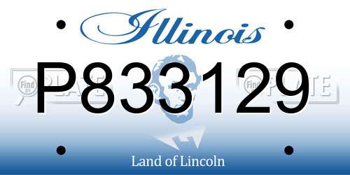 P833129 Illinois License Plate