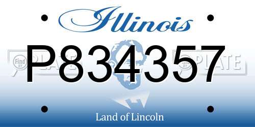 P834357 Illinois License Plate