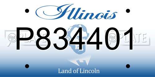 P834401 Illinois License Plate