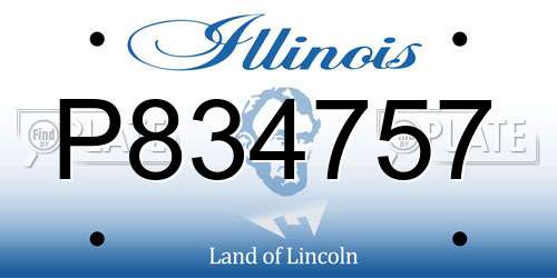P834757 Illinois License Plate