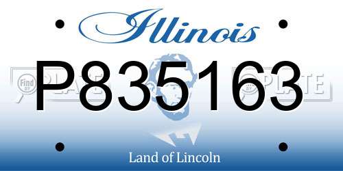 P835163 Illinois License Plate