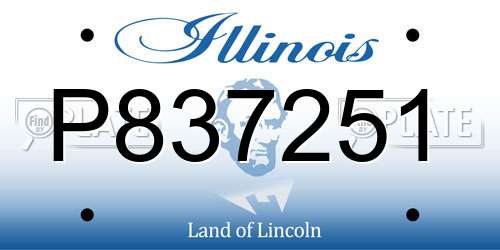 P837251 Illinois License Plate