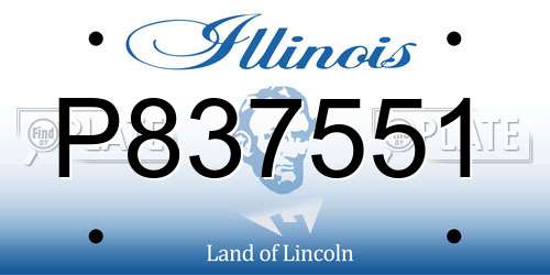 P837551 Illinois License Plate