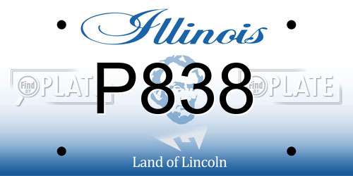 P838 Illinois License Plate