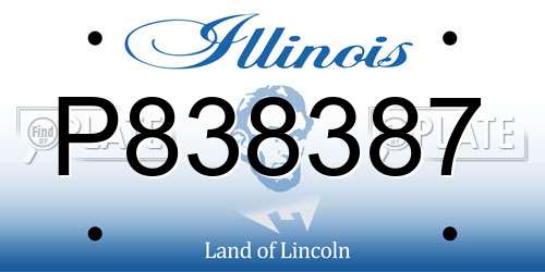 P838387 Illinois License Plate