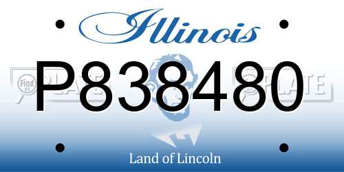 P838480 Illinois License Plate