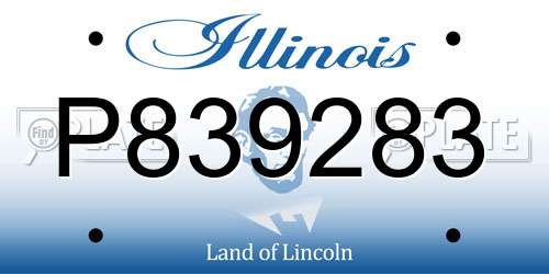 P839283 Illinois License Plate