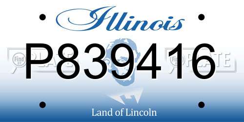 P839416 Illinois License Plate